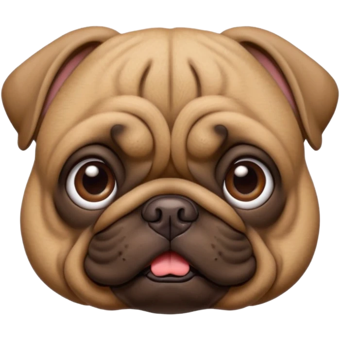Brown (pug crossed with french bulldog) dog I'd like a 3D emoji emoji