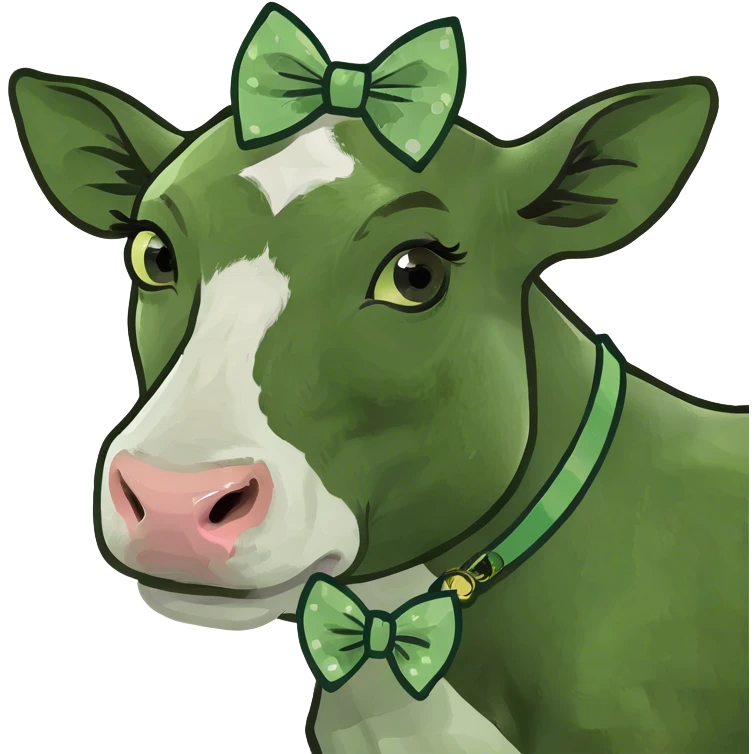 A coquette  cow  emoji