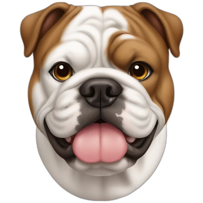 brown and white english bulldog emoji