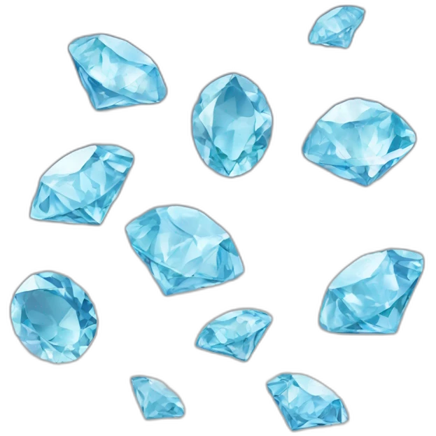several diamonds falling emoji