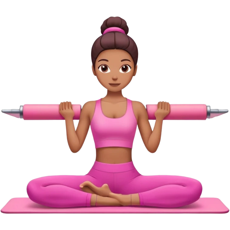 person in pink outfit doing pilates exercise emoji