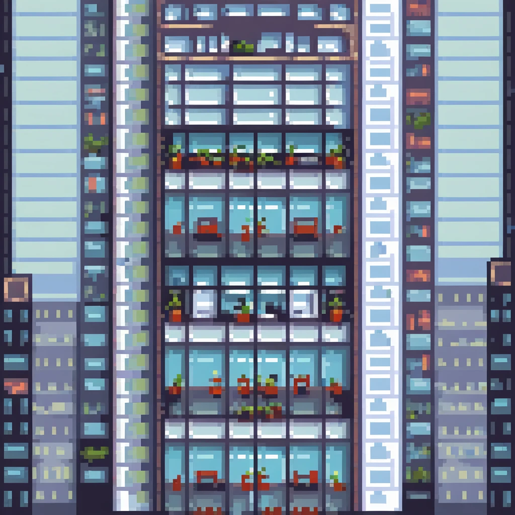 city skyscraper with many windows emoji