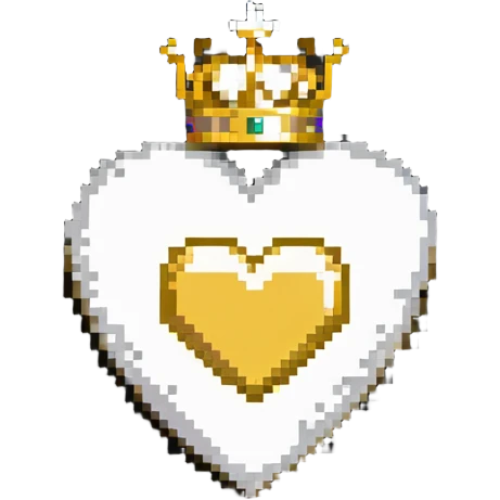 a normal white heart with a golden crown on top emoji