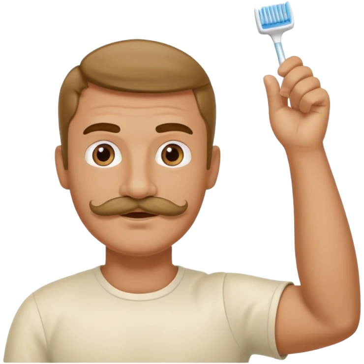 Man with toothbrush-moustache doing roman salute emoji