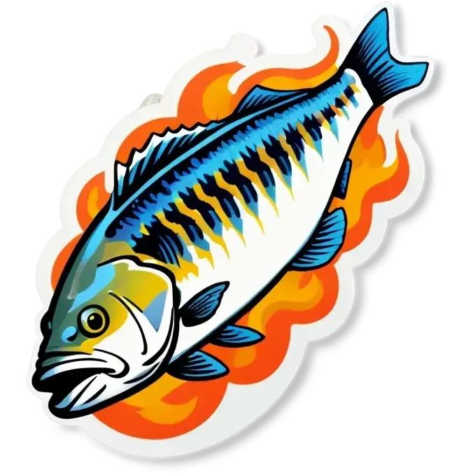 barramundi on fire emoji