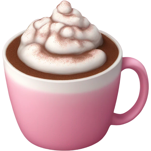 Hot chocolate pink mug emoji