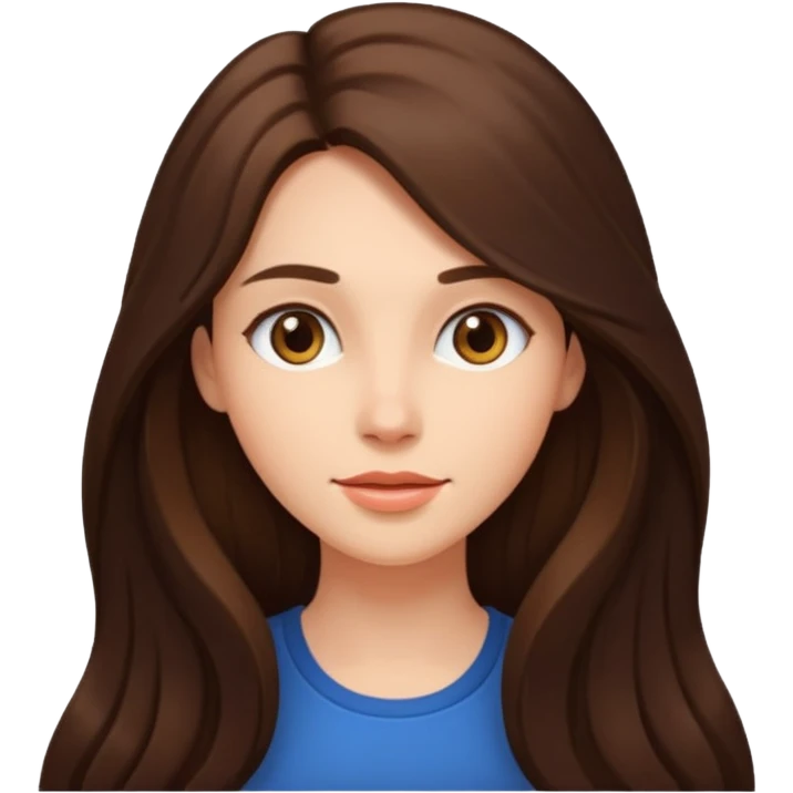 Brunette long hair lady inside a light emoji