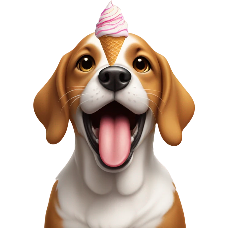 Dog with ice cream emoji