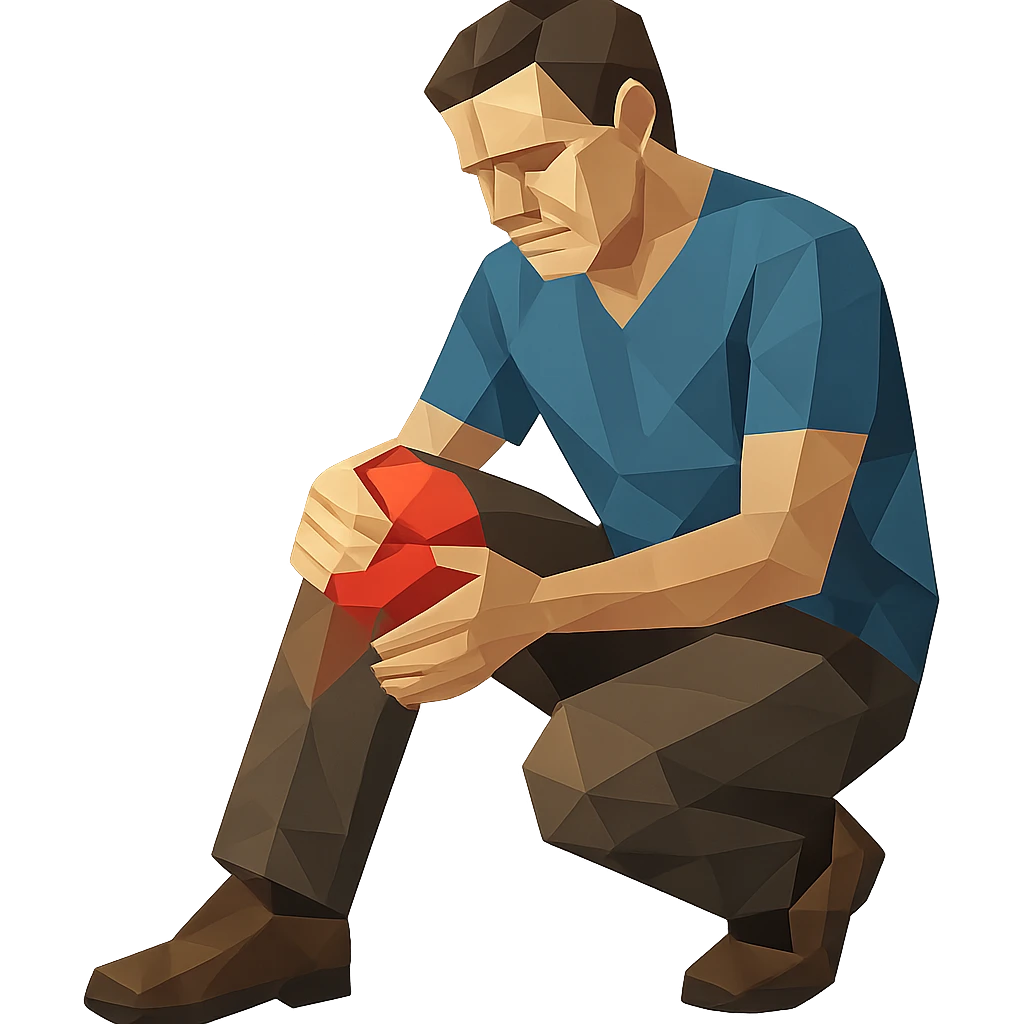 man with knee pain emoji