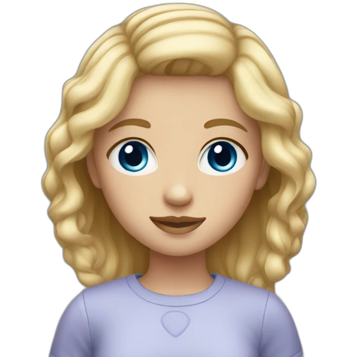 Girl with short light hair blue eyes emoji