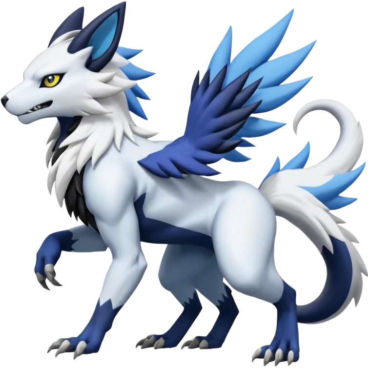 Garurumon-Zeraora-Renamon-Absol-fusion-hybrid-creature (full body emoji