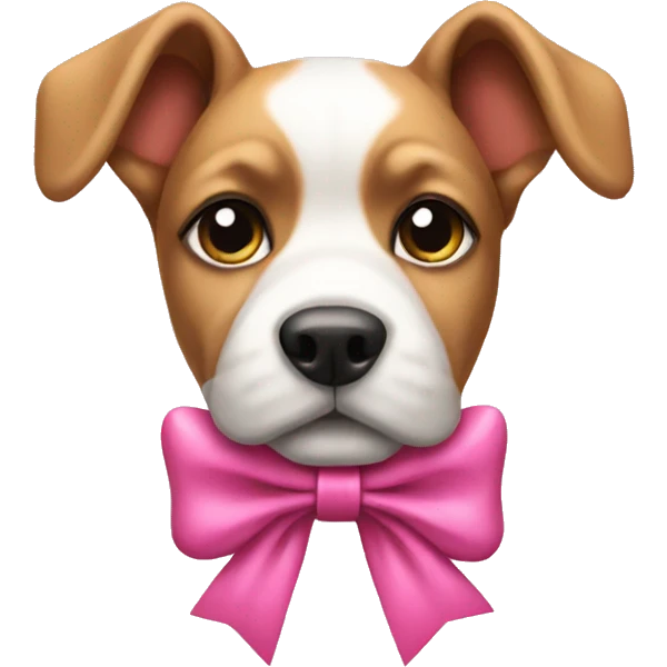 Dog with pink bows emoji