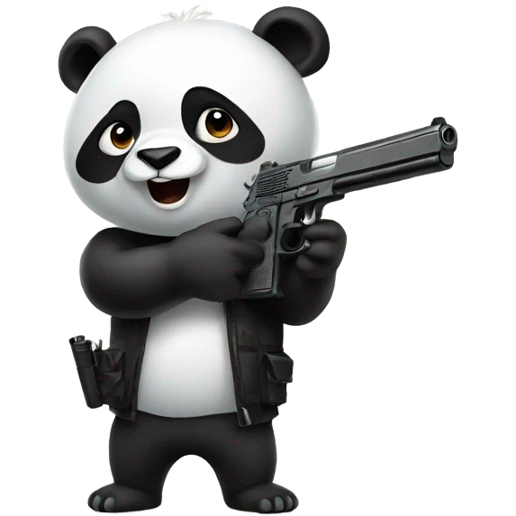 Panda with a gun emoji