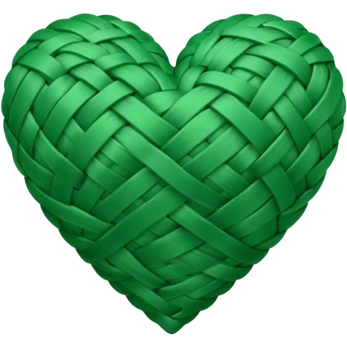 green heart with a woven texture emoji