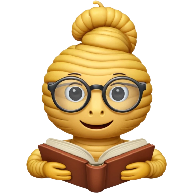 worm reading book emoji