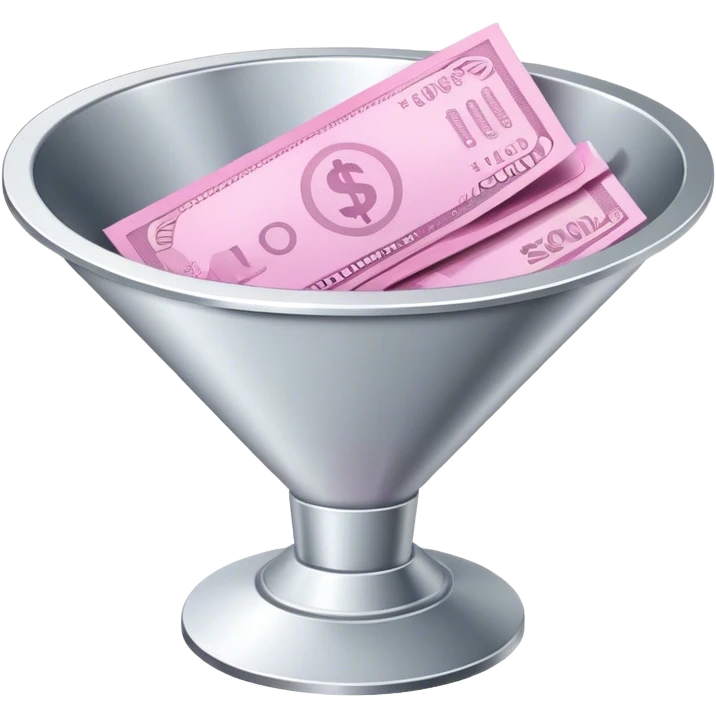 pink money in the sales funnel emoji