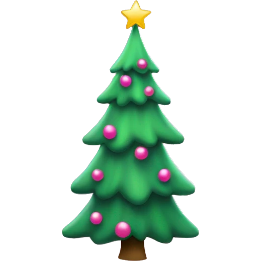 Christmas tree with pink  emoji