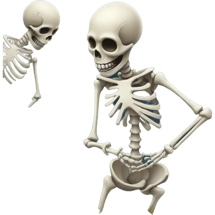 skeletons dancing around a grave emoji