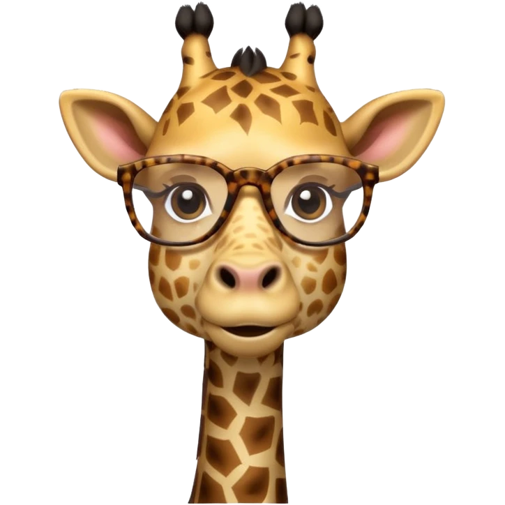 Giraffe with square Glasses emoji