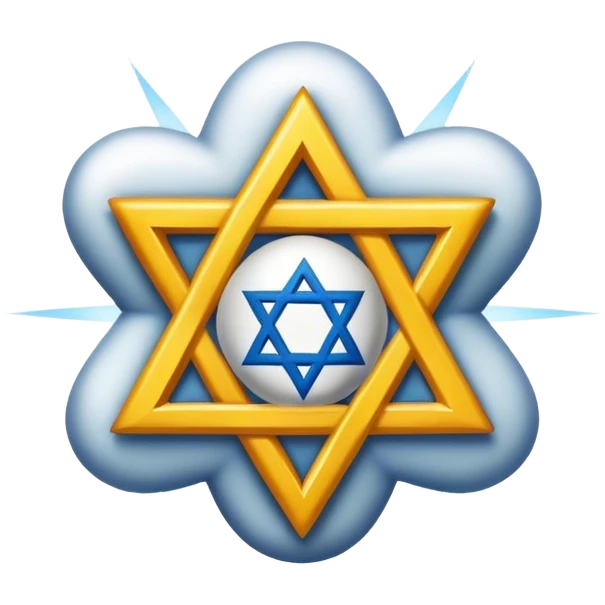 Nuclear mushroom cloud with a Star of David in it emoji