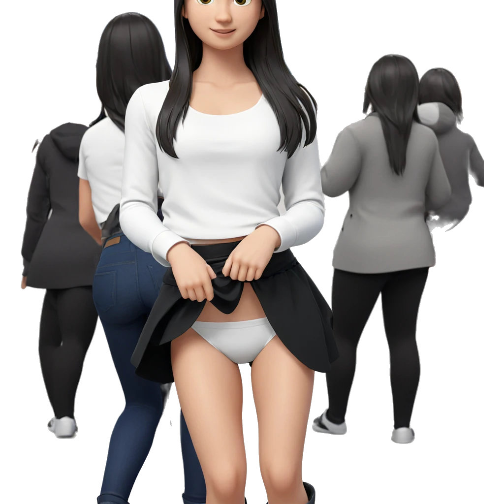 girl in lifted skirt outfit emoji