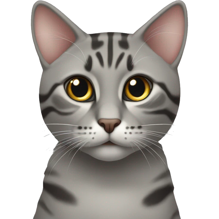 Серый котик с сердечком  emoji