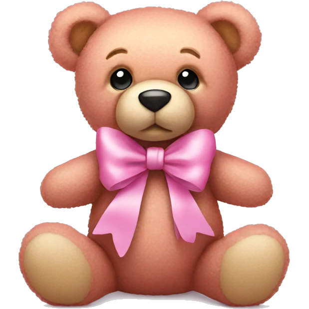 pink teddy bear with bow  emoji