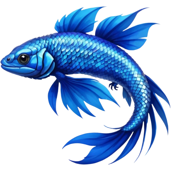 Blue-Betta-Fish-Mountain-Blue-Bird-Blue-Iguana-fusion-animal-hybrid-creature emoji