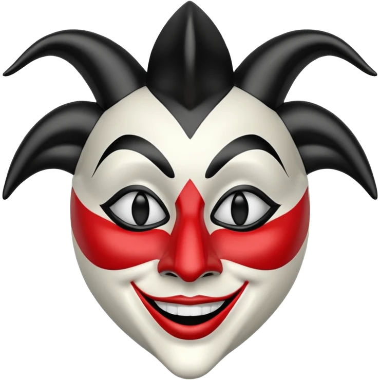 Jester mask black and white emoji