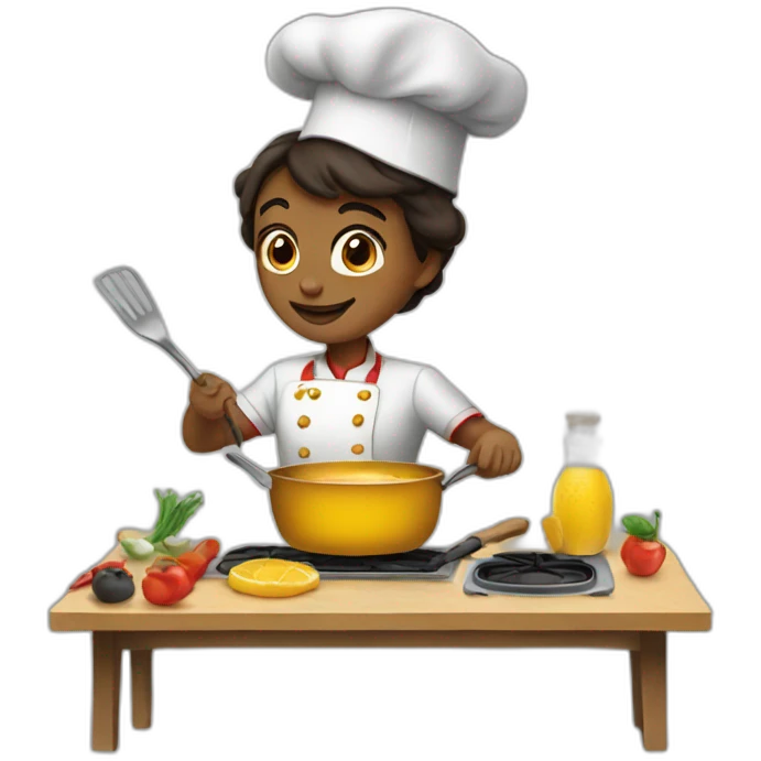 cooking and painting emoji