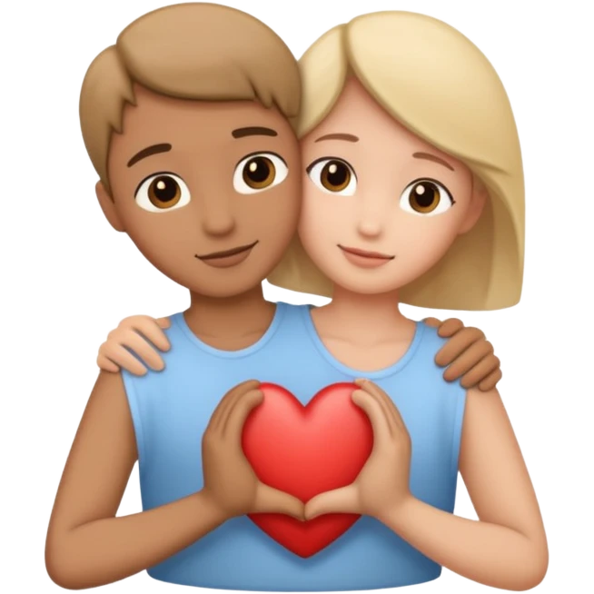 I want a heart embraced by two arms, one that is tender emoji