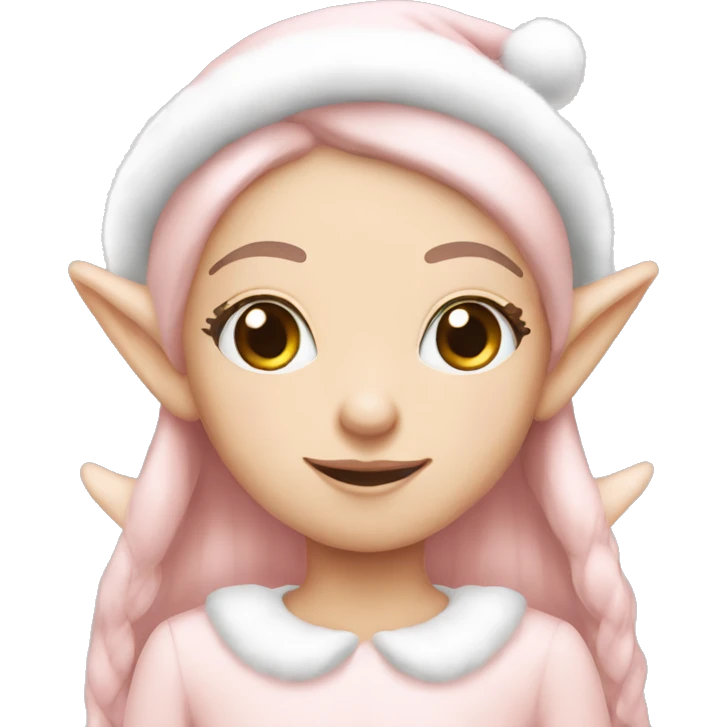 pale pink christmas mood elf emoji