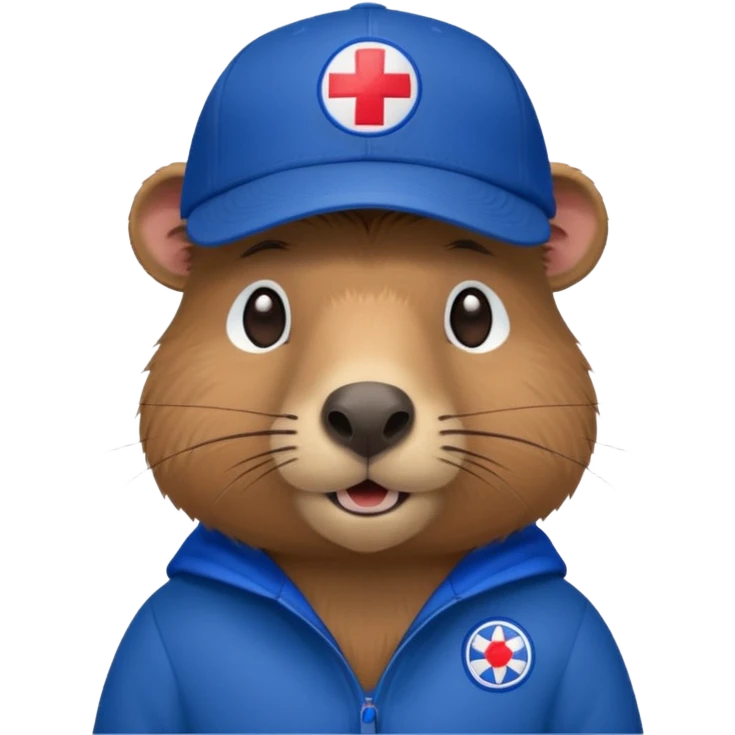 Capibara with a cruz azul cap emoji