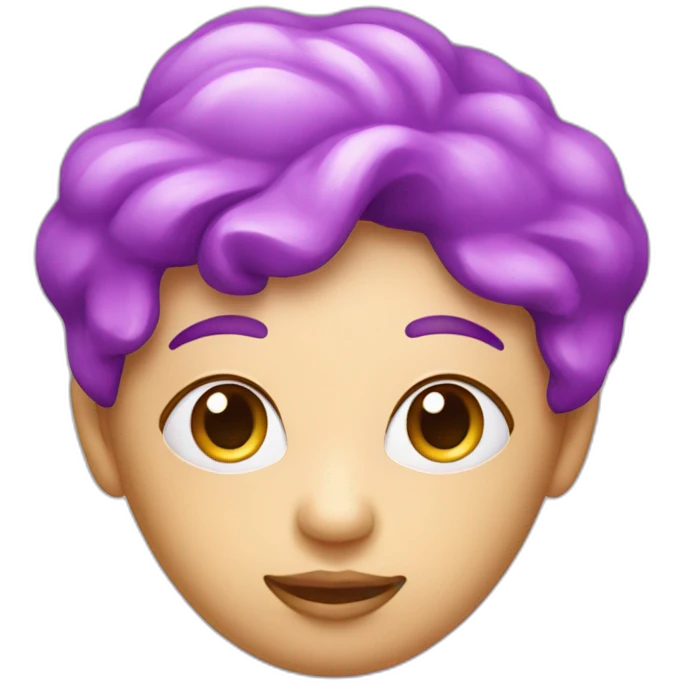 visage d'une peluche rose violet emoji