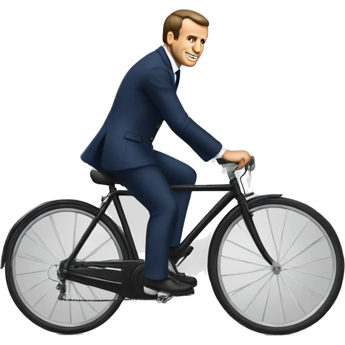 Macron sur un vélo  emoji