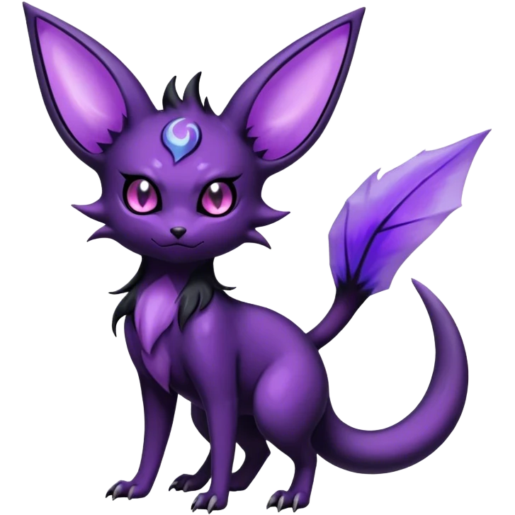Shiny Dark Noibat-Espeon-Haunter-Umbreon-Nidorino-fusion-hybrid full body emoji