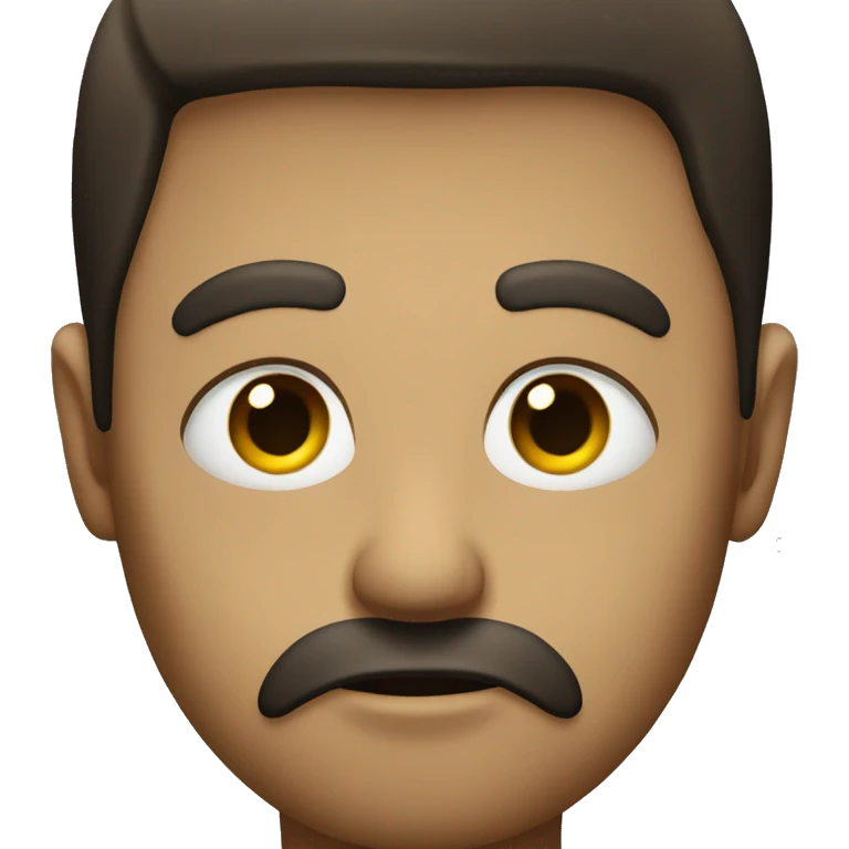 The most bland, dead eyed stare with a hmm mouth emoji