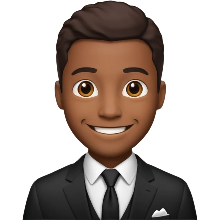 black man with suit emoji