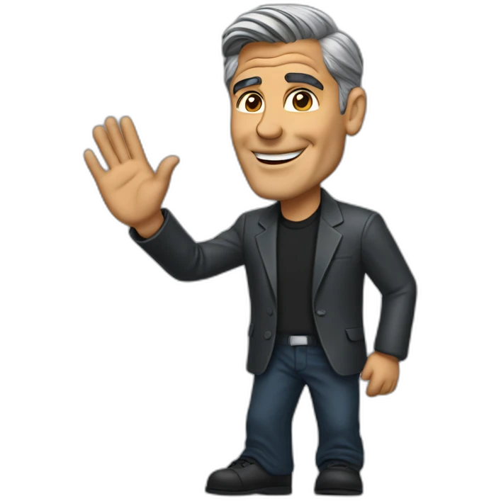 George clooney waving emoji