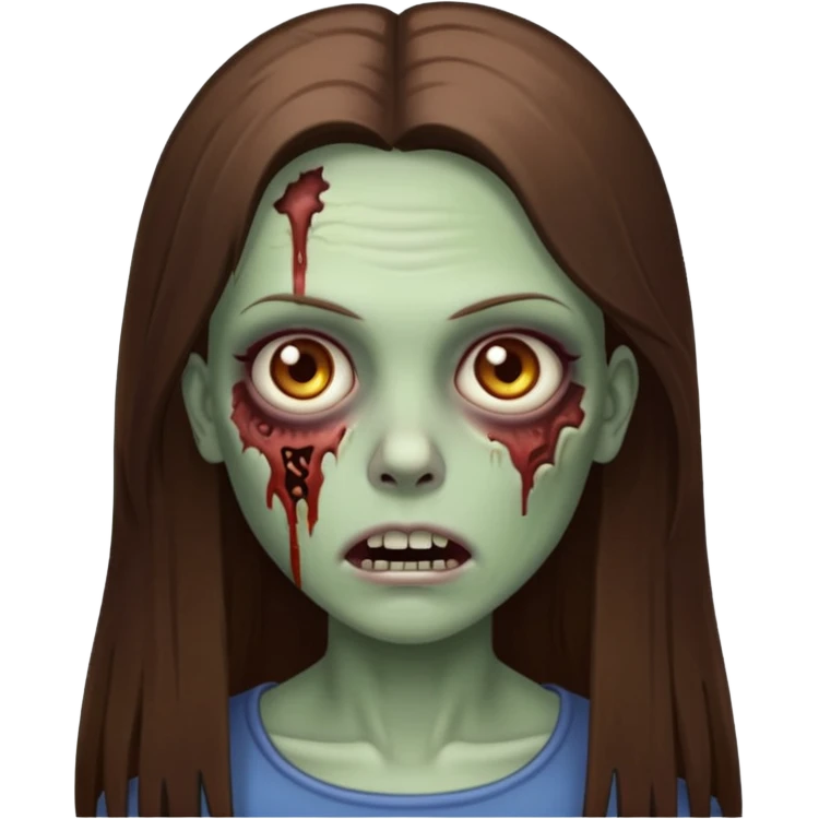 a zombie woman with straight brown long hair emoji