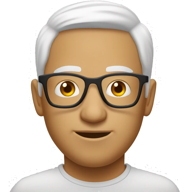 homem branco gordinho careca de oculos emoji