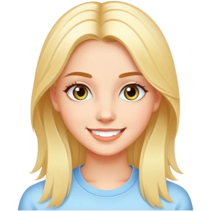 girl with clear skin, bright eyes, healthy hair, confident smile, Y2K fashion elements emoji