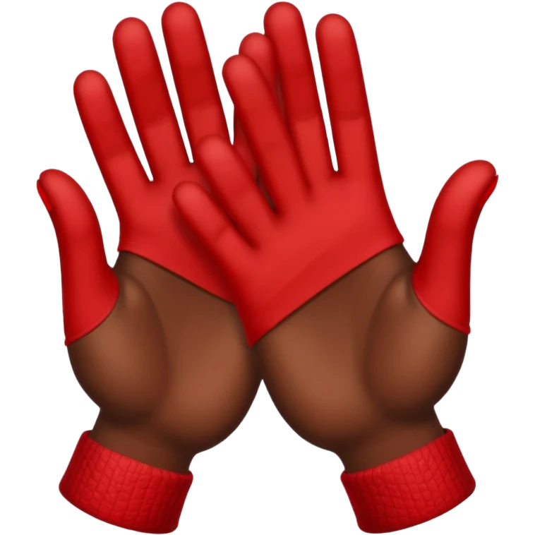 Brown posting hands with red sleeves emoji