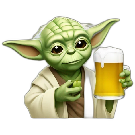 Yoda qui boie une bière emoji