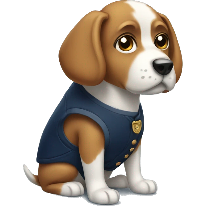 A dog wearing a navy vest emoji
