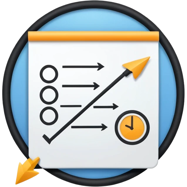 Minimalistic flat vector icon, iOS style, thin black contour on white background. Simple kanban board with circular arrow above it. Clean, no text, no shadows emoji