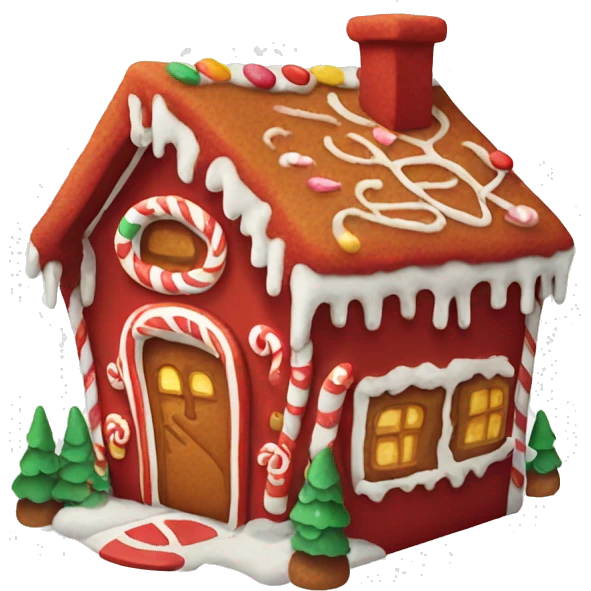 Cosy Red gingerbread house  emoji