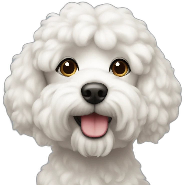 CANICHE WHITE cute face emoji