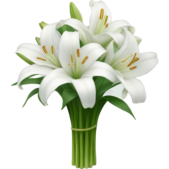 White lilly bouquet  emoji