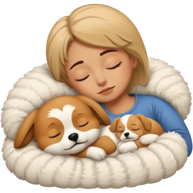 Durmiendo con un perrito emoji